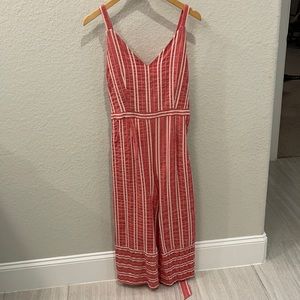Red stripe jumpsuit